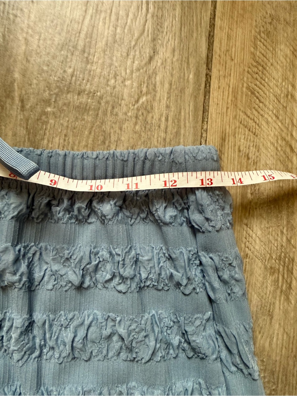Textured Light Blue Ruffle Lounge Shorts - Picture 2 of 5